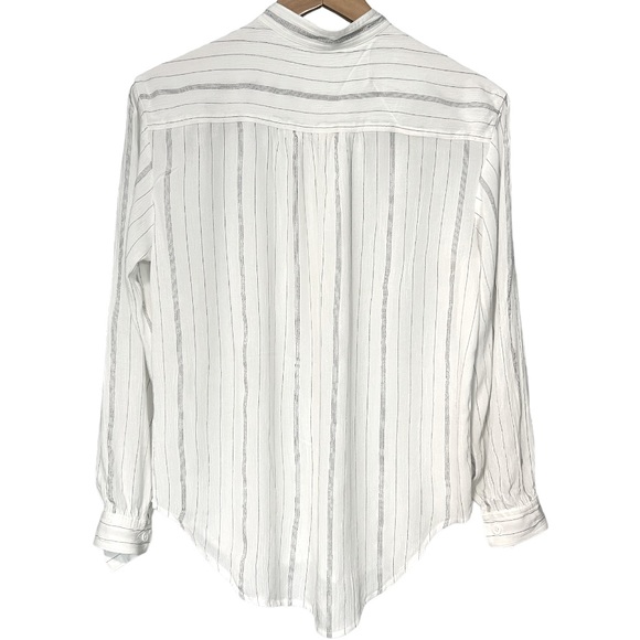 Club Monaco striped long sleeve blouse: - Picture 2 of 7